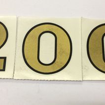 Gold "200" Decorette reproduction stickers 2" (50 mm)