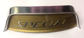 Lambretta Golden "Special" rear frame curved badge and badge holder Series 3 image #1
