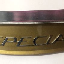 Lambretta Golden "Special" rear frame curved badge and badge holder Series 3