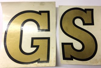 Gold "GS" legshield "Decorettes" 5" (127 mm) image #1
