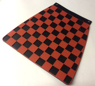 Italian chequered mudflap black & red image #1