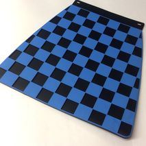 Italian chequered mudflap Blue & Black 