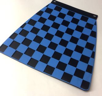 Italian chequered mudflap Blue & Black  image #1
