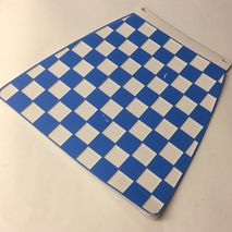 Italian chequered mudflap Blue & White