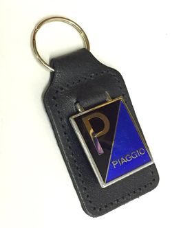 Piaggio enamel badge leather key fob ring  image #1
