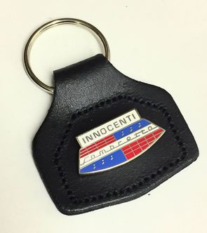 Innocenti Lambretta enamel badge leather key fob ring  image #1