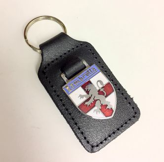 Lambretta shield enamel badge leather key fob ring  image #1