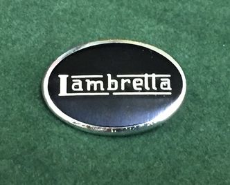 Lambretta oval enamel lapel pin badge black image #1