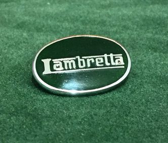 Lambretta oval enamel lapel pin badge Green image #1