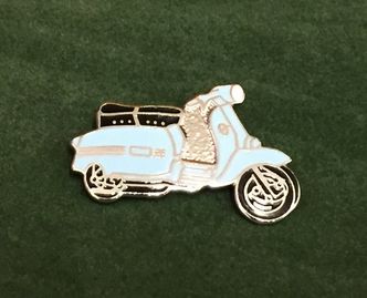 Lambretta GP cut out enamel lapel pin badge pale blue image #1