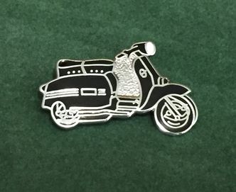 Lambretta GP cut out enamel lapel pin badge Black image #1