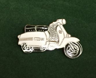 Lambretta GP cut out enamel lapel pin badge White image #1