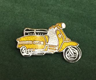 Lambretta GP cut out enamel lapel pin badge yellow ochre image #1