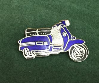 Lambretta GP cut out enamel lapel pin badge royal blue image #1