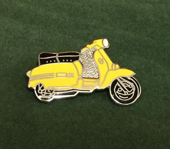 Lambretta GP cut out enamel lapel pin badge yellow  image #1
