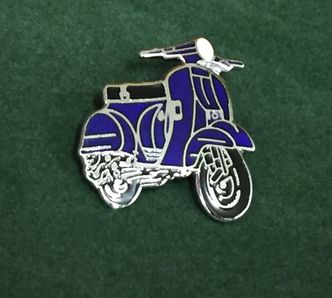Vespa P range cut out enamel lapel pin badge blue image #1