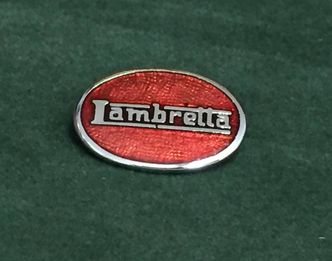 Lambretta oval enamel lapel pin badge Red image #1