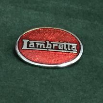 Lambretta oval enamel lapel pin badge Red