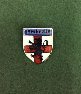 Lambretta shield enamel lapel pin badge silver image #1