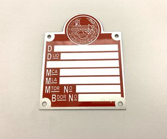 Spanish 1950's identity plate RED image #1