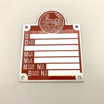Spanish 1950's identity plate RED