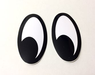 Moon eyes (looking right) self adhesive decals image #1