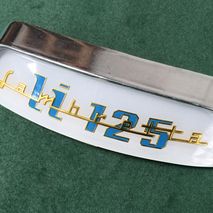 Lambretta curved rear frame badge and holder for LI 125
