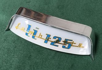 Lambretta curved rear frame badge and holder for LI 125 image #1