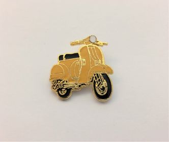 Vespa P range cut out enamel lapel pin badge GOLD image #1
