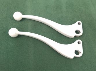 Vespa ball end levers WHITE New Old Stock image #1