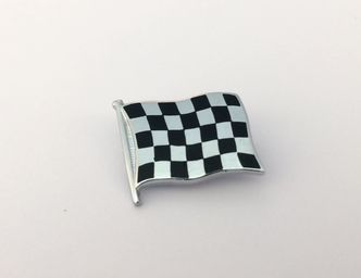 Chequered flag lapel badge image #1