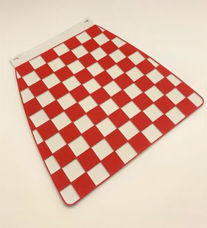 Italian chequered mudflap Red & White image #1