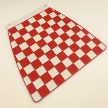 Italian chequered mudflap Red & White