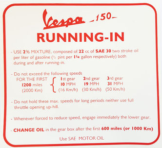 Vespa (2%) 150 3 Speed Running In Transfer (Red & White) image #1